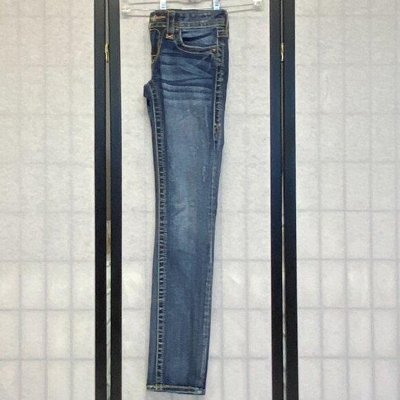 Low Rise Light Distress Jessica Straight Faded Denim Jeans 25 Rock Revival - Picture 6 of 16